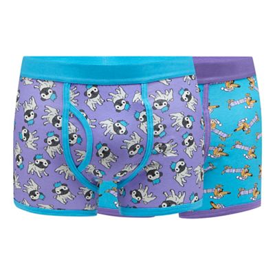 Red Herring Pack of two purple dog print keyhole trunks